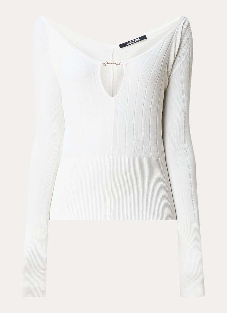 Jacquemus schulterfreies Top mit Rippstruktur