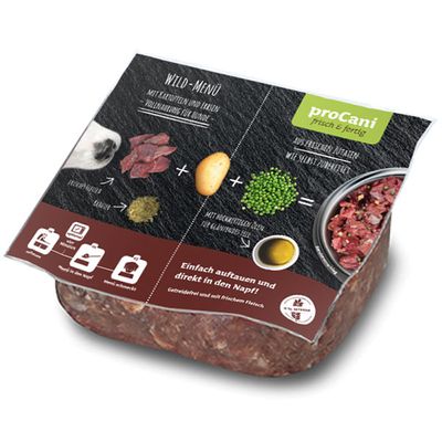 proCani BARF Wild Menü - mit Erbsen und Kartoffeln getreidefrei