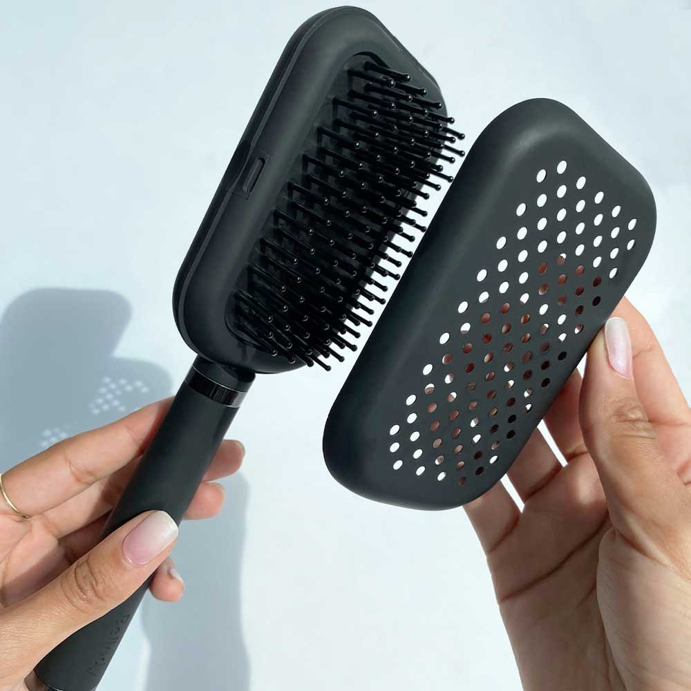Bellody Haarbürsten Patentierte Haarbürste mit Selbstreinigungsfunktio