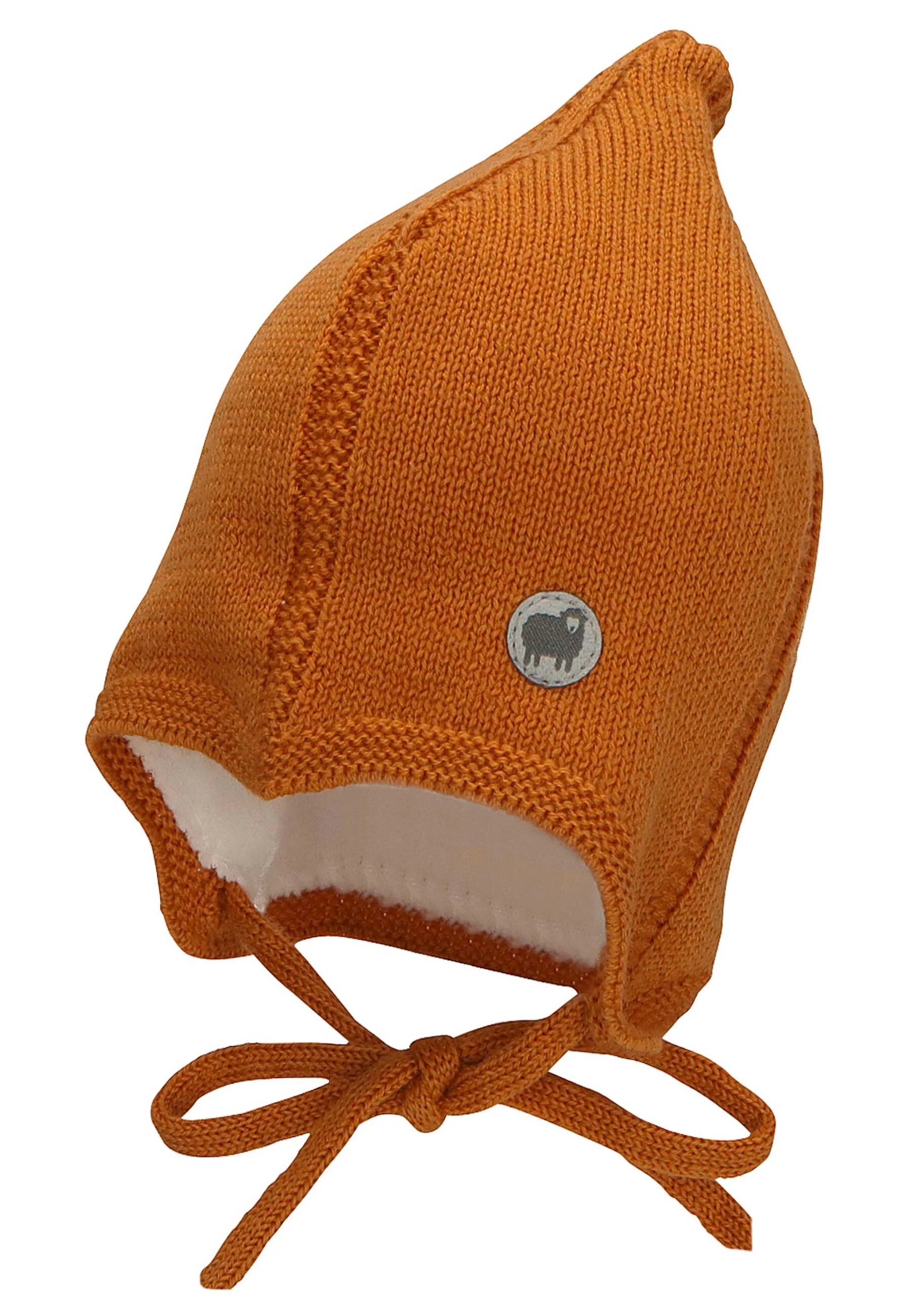 Strickmütze Baby aus Merinowolle unifarben