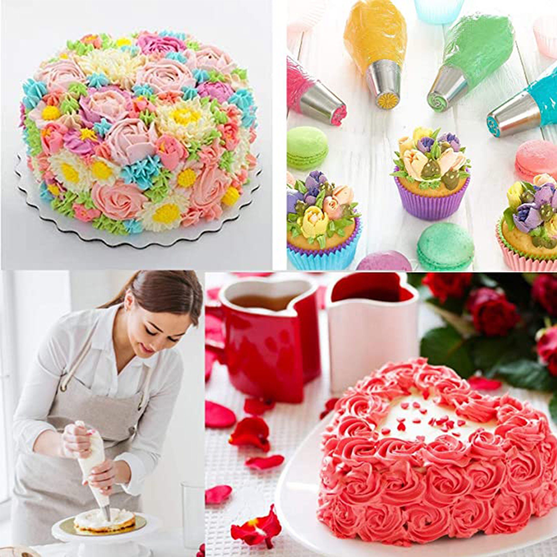 KÜLER Tortenwerkzeug Kuchendrehscheibe DIY-Kuchenset Spachtel und Gebäckwerkzeug 35 Stück, (35-tlg), Tortenplatte Drehbar,Cake Decorating Turntable mit Zuckerguss