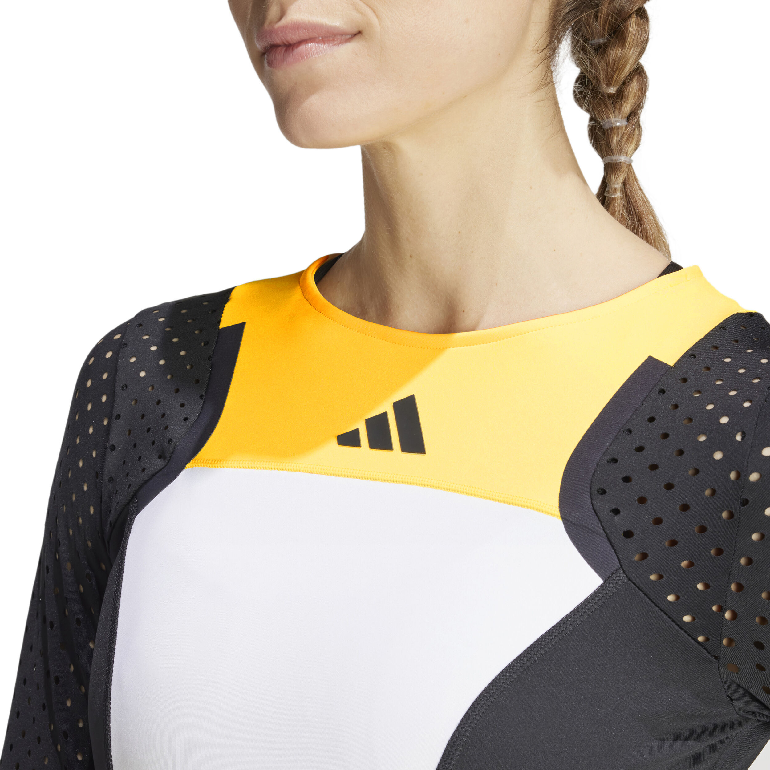 3/4 Pro Longsleeve Damen - Weiß, Schwarz