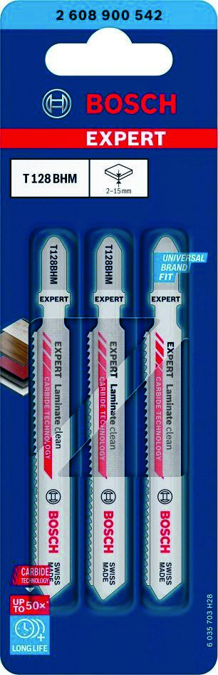 Bosch Blue Accessories 2608900542 Expert ‘Laminate Clean’ T128 BHM stiksavklinge 3-delt
