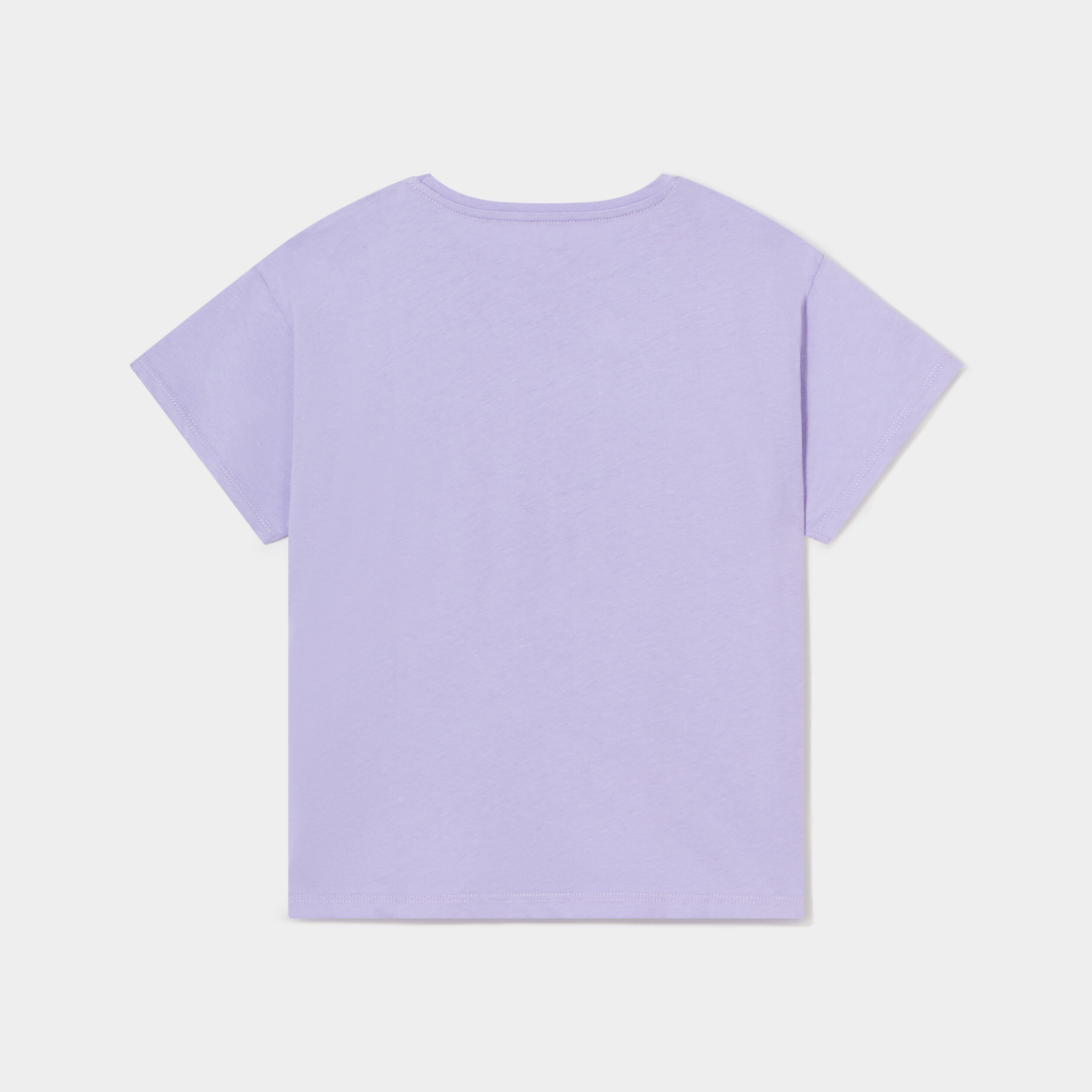 T-shirt droit manches courtes coton mauve fille | La Halle
