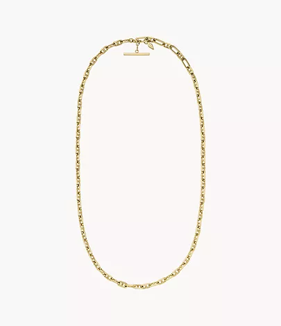 Fossil Ankerkette Heritage D-Link Metall goldfarben