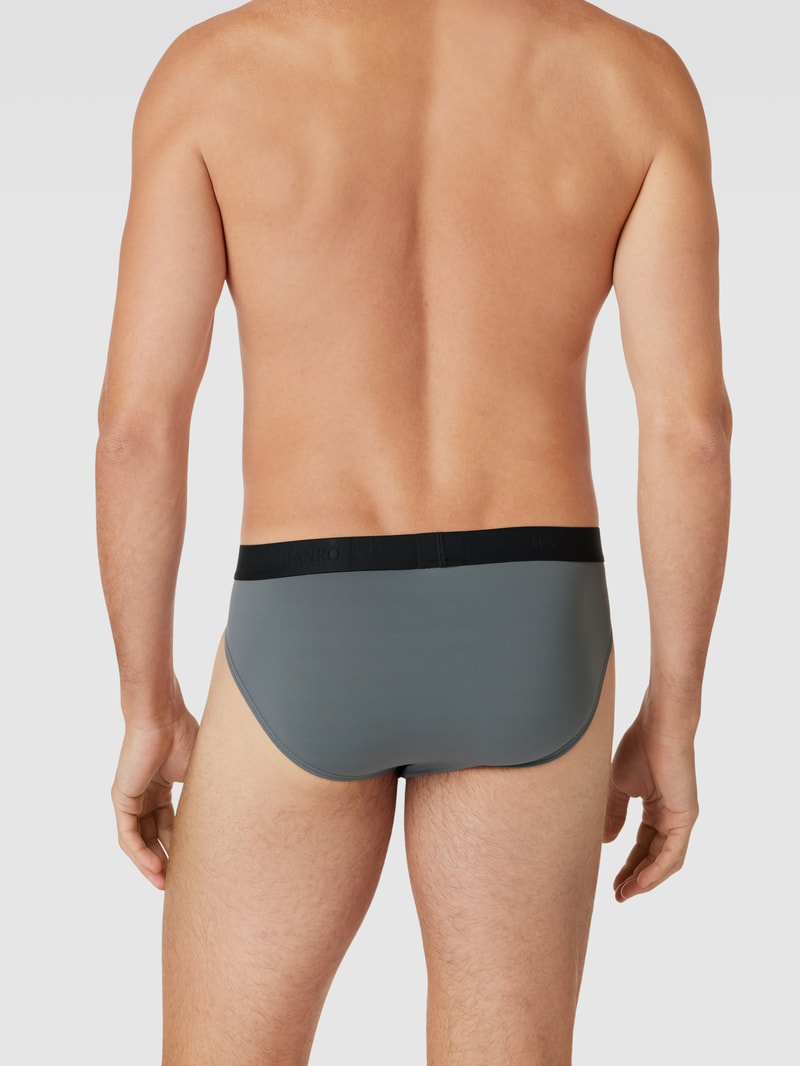 Slip mit Label-Details Modell 'Micro Touch' in rauchblau