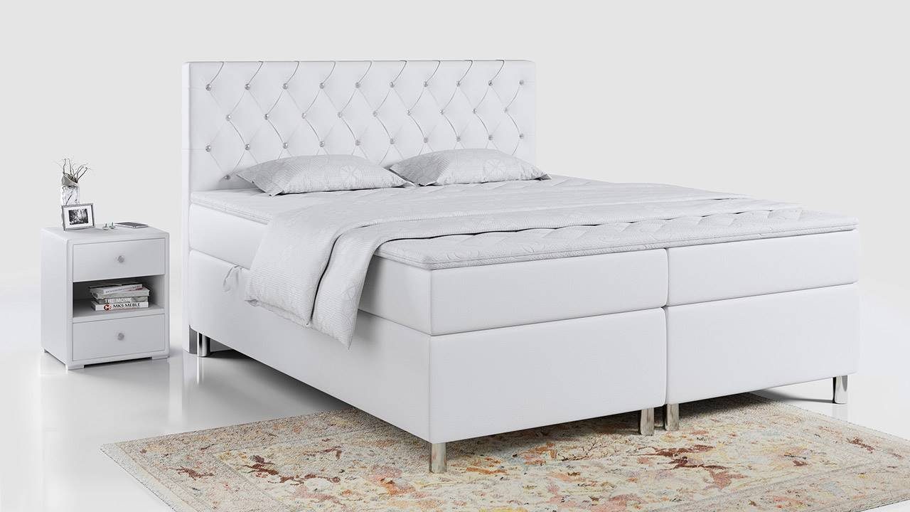 MKS MÖBEL Boxspringbett ROMA, mit Bettkasten, Doppelbett mit Multipocket-Matratze und Topper