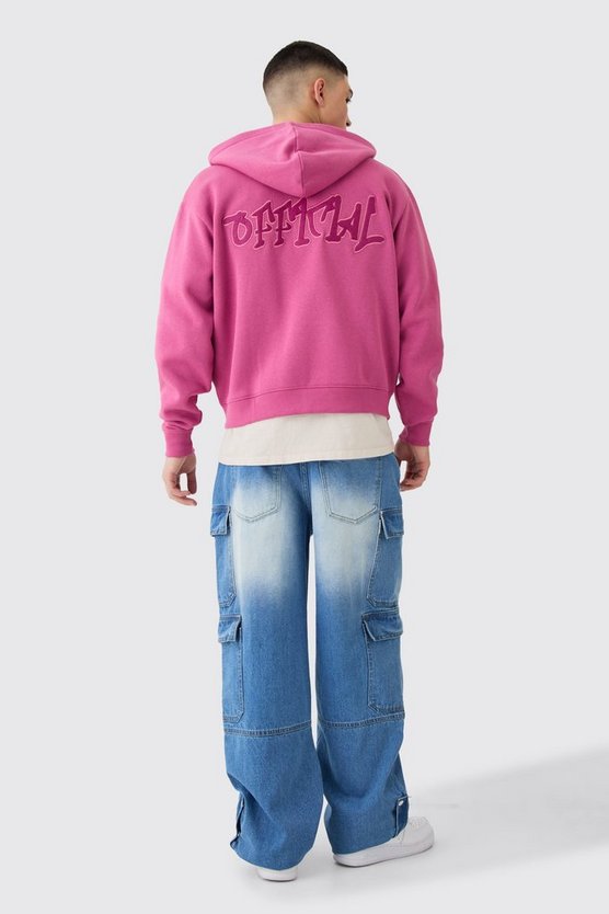 Kastiger Official Hoodie mit Graffiti-Print und Reißverschluss
