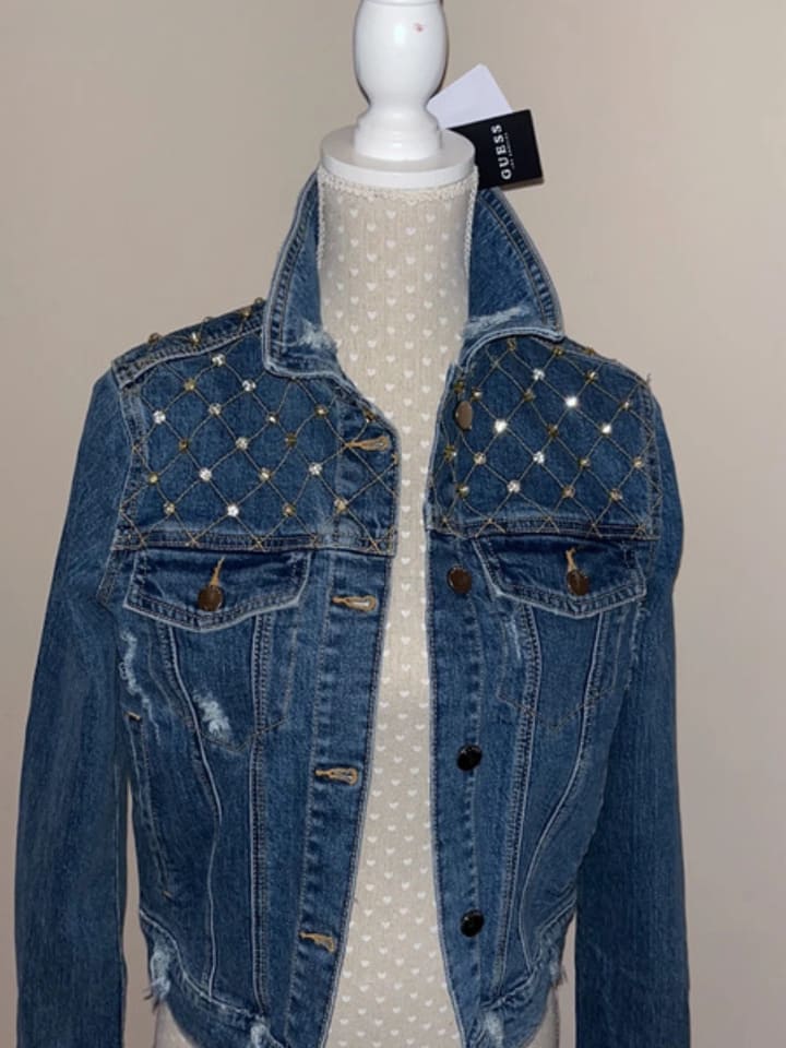 Guess Jeans Jeansjacke in Blau günstig kaufen M