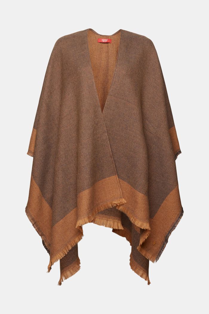 Einfarbiger, vorne offener Poncho