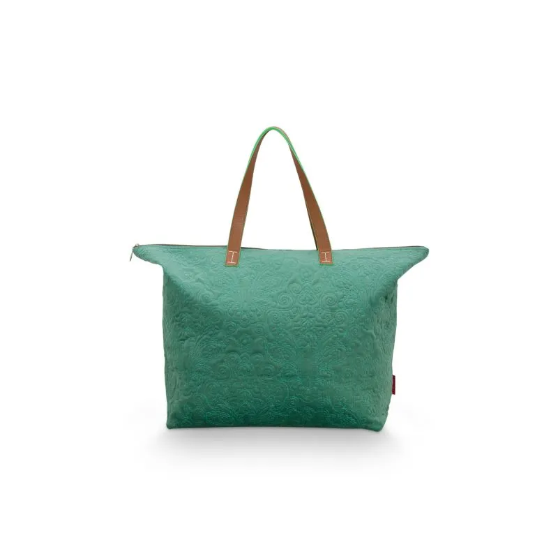 Pip Studio Tote Bag Velvet Quiltey Days - Green