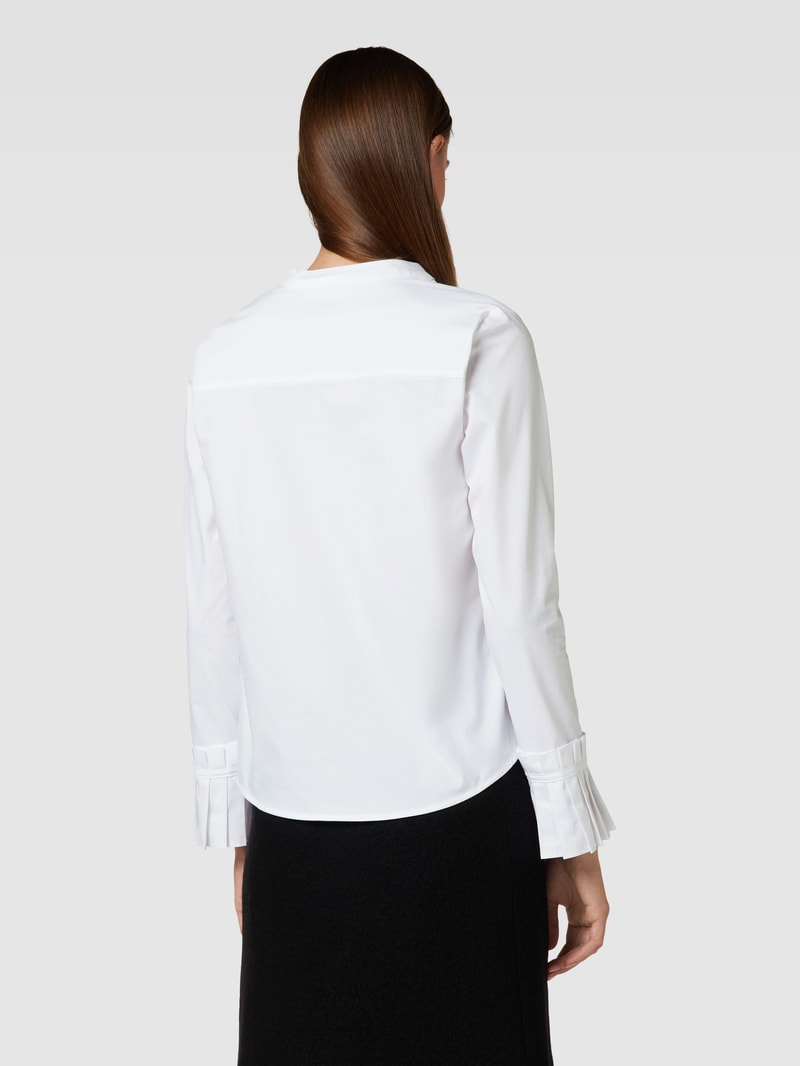 Bluse mit Tunikakragen in weiß