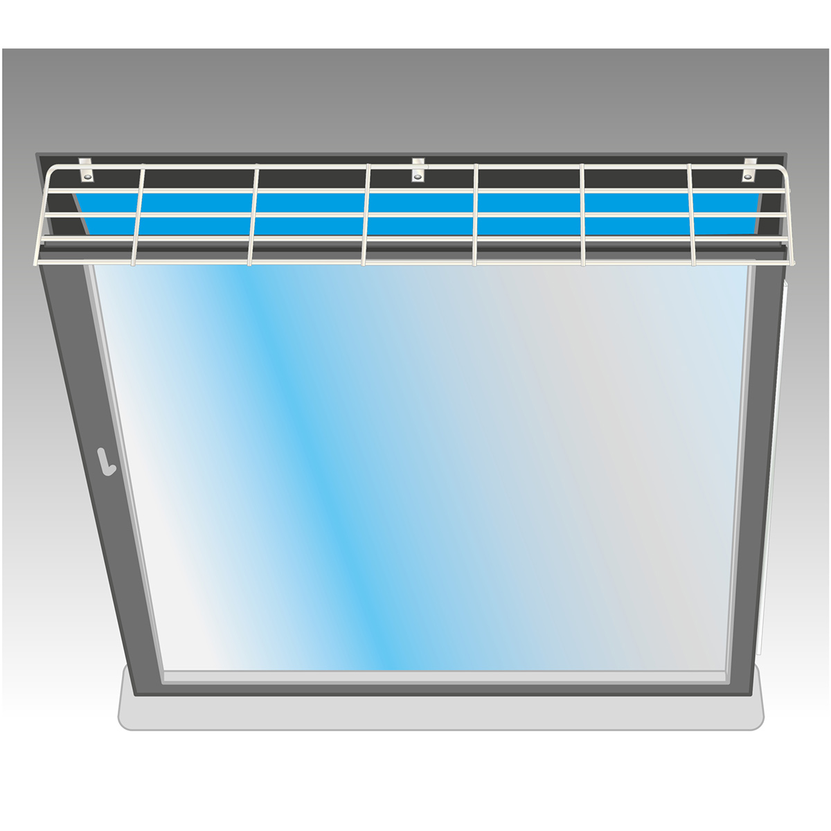 Kippfenster-Schutzgitter für ober- oder unterhalb des Fensters