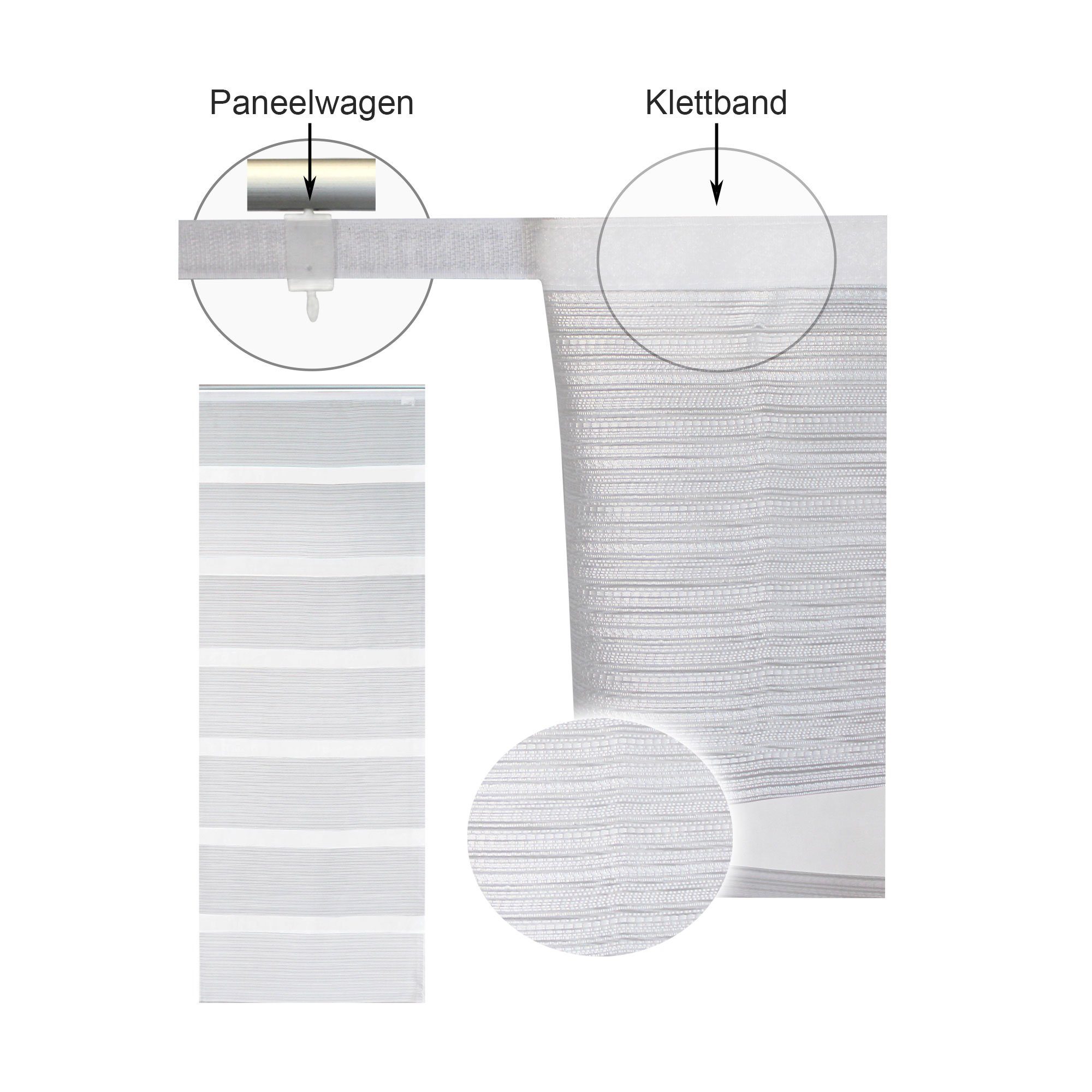 Schiebegardine Flächenvorhang 60x245 cm halbtransparent gestreift Schiebegardine, Haus und Deko, Paneelwagen (1 St), halbtransparent, Polyester