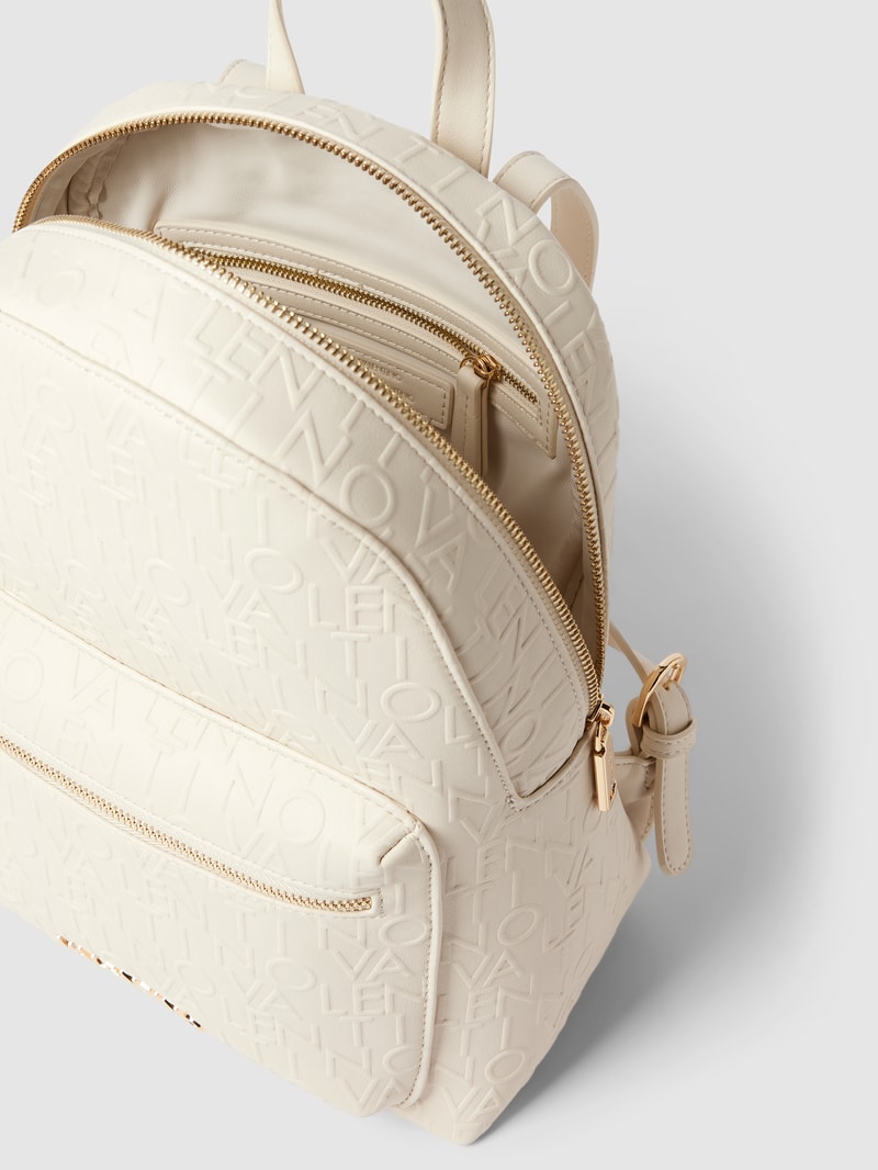 Rucksack mit Label-Muster Modell 'RELAX' in ecru