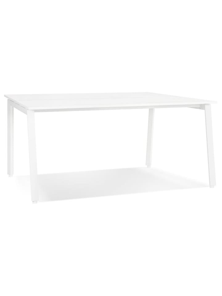 KADIMA DESIGN Schreibtisch MDF & Metall, modern minimalistisch, 140x140 cm in Weiß günstig kaufen