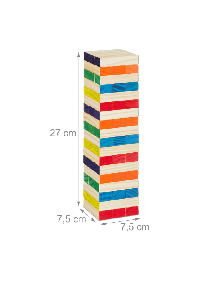 relaxdays Wackelturm in Bunt - (B)7,5 x (H)27 x (T)7,5 cm günstig kaufen onesize
