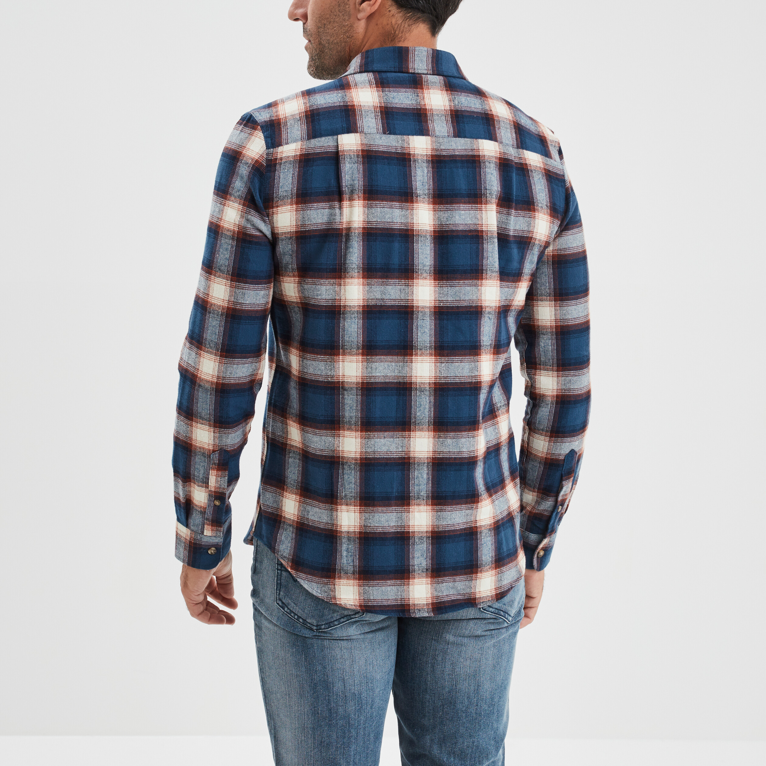 Chemise manches longues droite bleu marine homme | La Halle