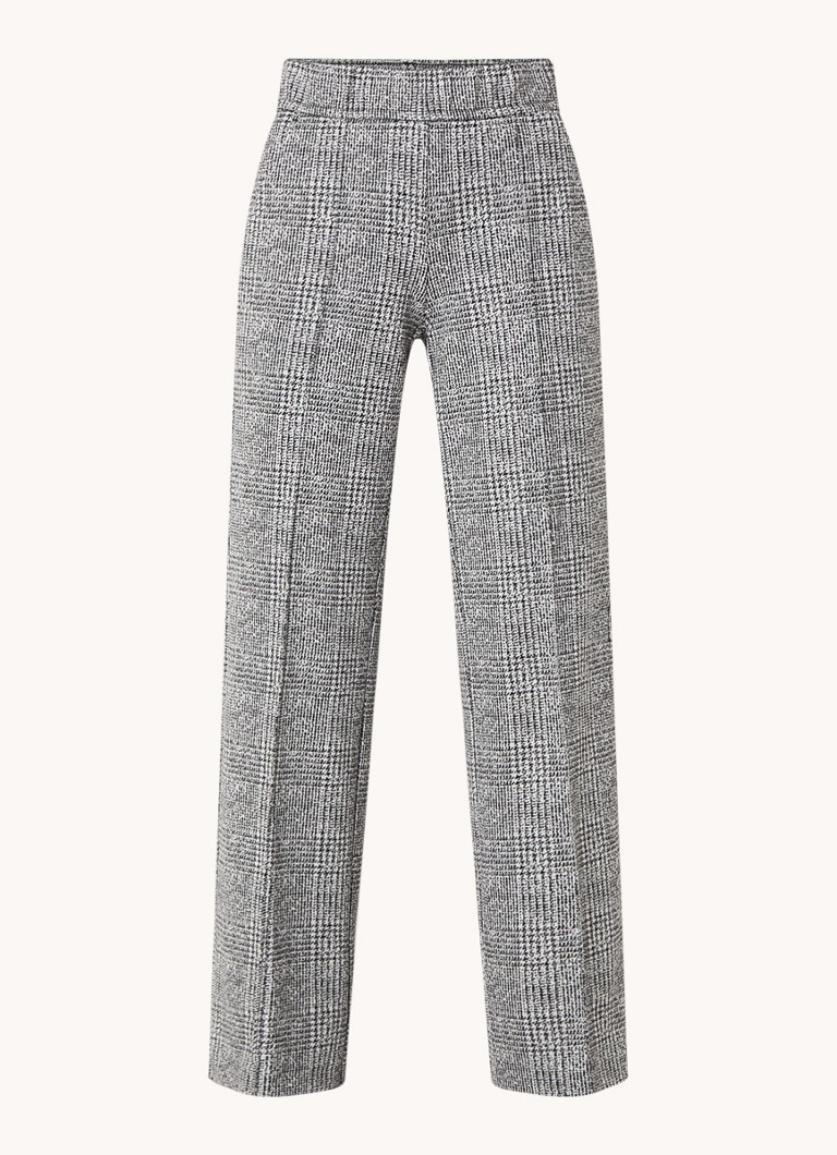 Rosner May mid waist wide fit trousers with checked design