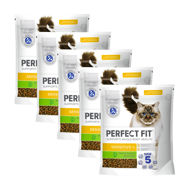 PERFECT FIT Trockenfutter PERFECT FIT Sensitive 1+ mit Truthahn 5x1,4 kg