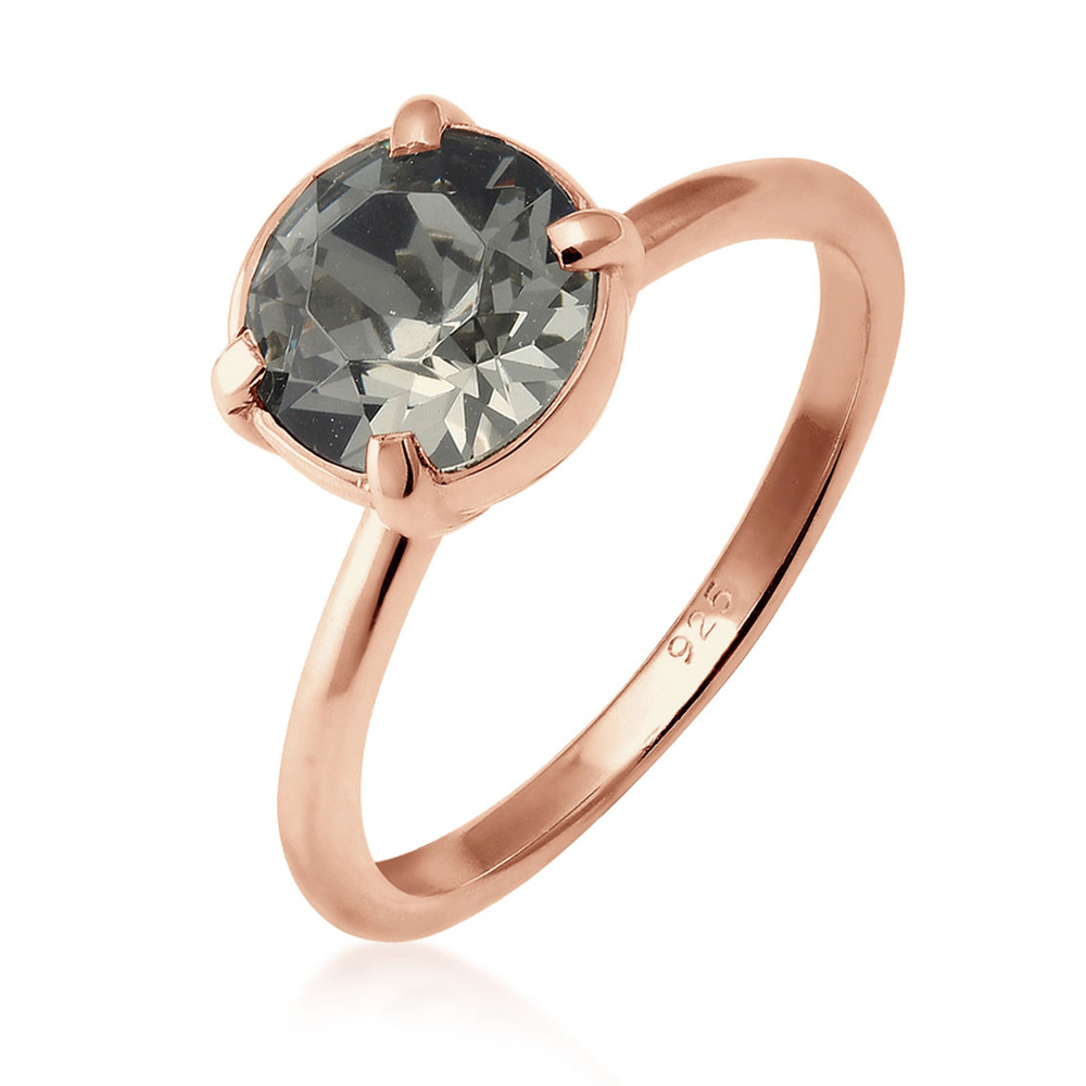 Elli Elli Bague Femmes Solitaire Elégant avec Cristaux Rouge foncé en Argent Sterling  Bague