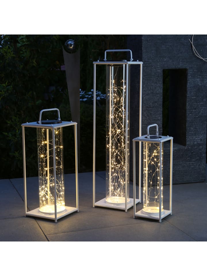 MARELIDA Solar Laterne mit Lichterkette in weiß - H: 49cm günstig kaufen onesize