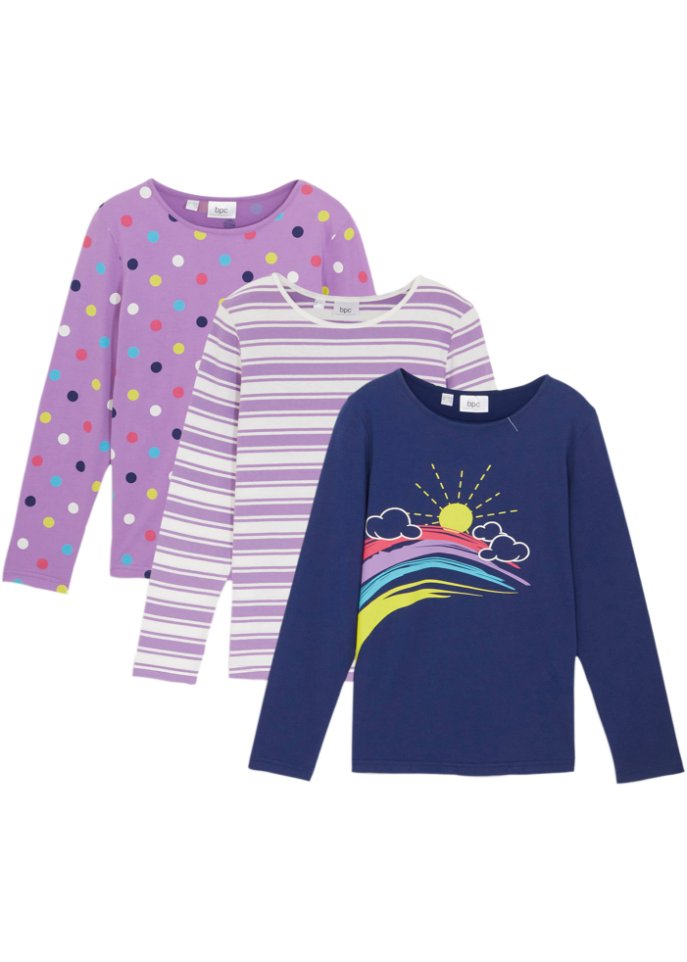 Mädchen Langarmshirt (3er Pack)