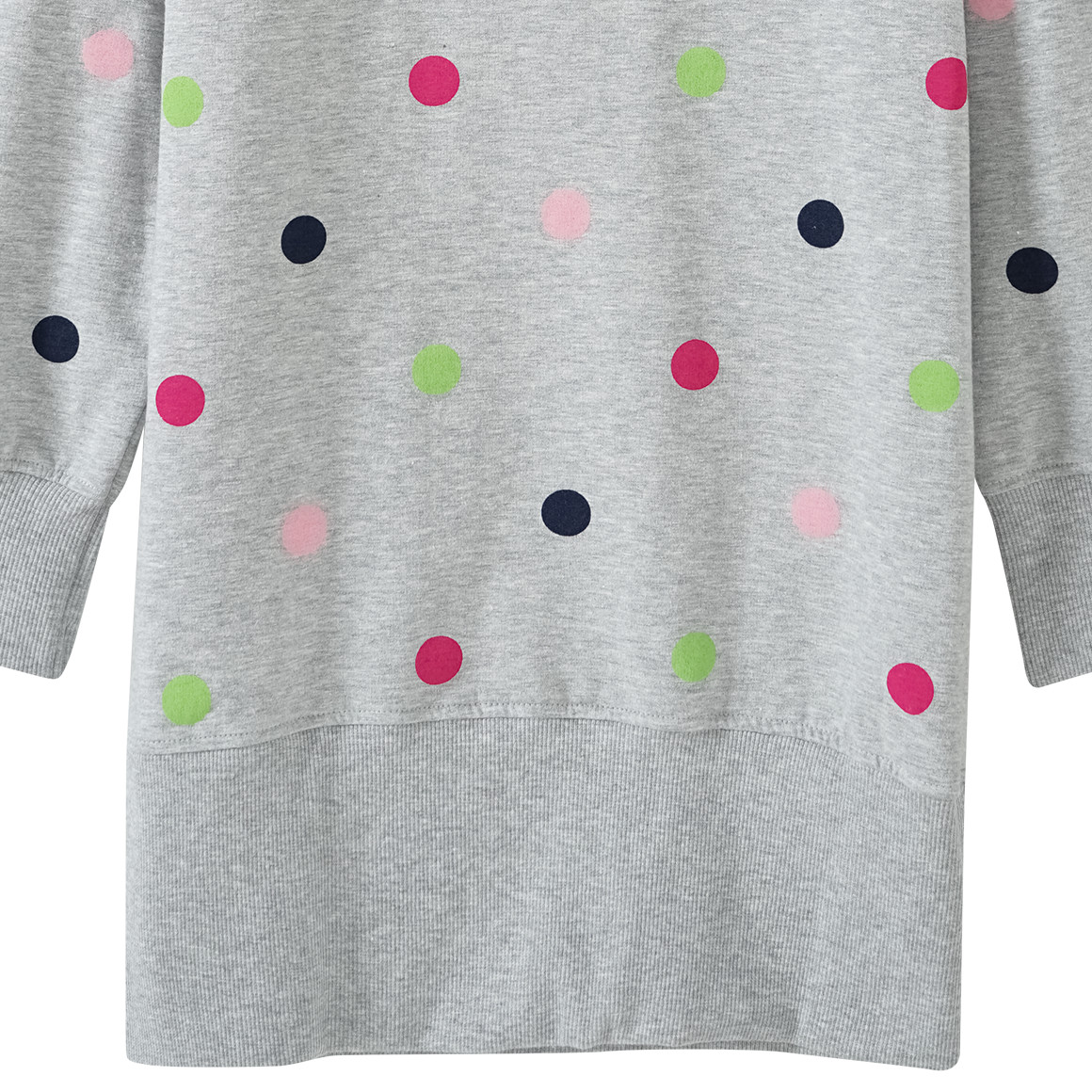Mädchen Sweatkleid mit bunten Punkten allover