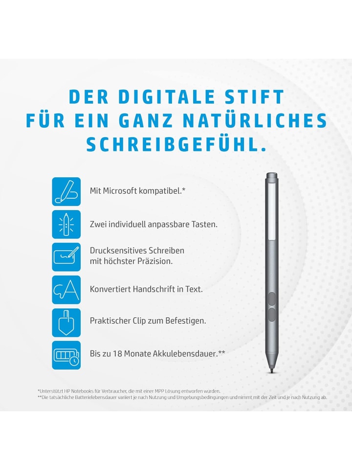 HP HP PC MPP 1.51 Eingabestift Für PC Tablet Microsoft-kompatibel Präzisionspitze günstig kaufen onesize