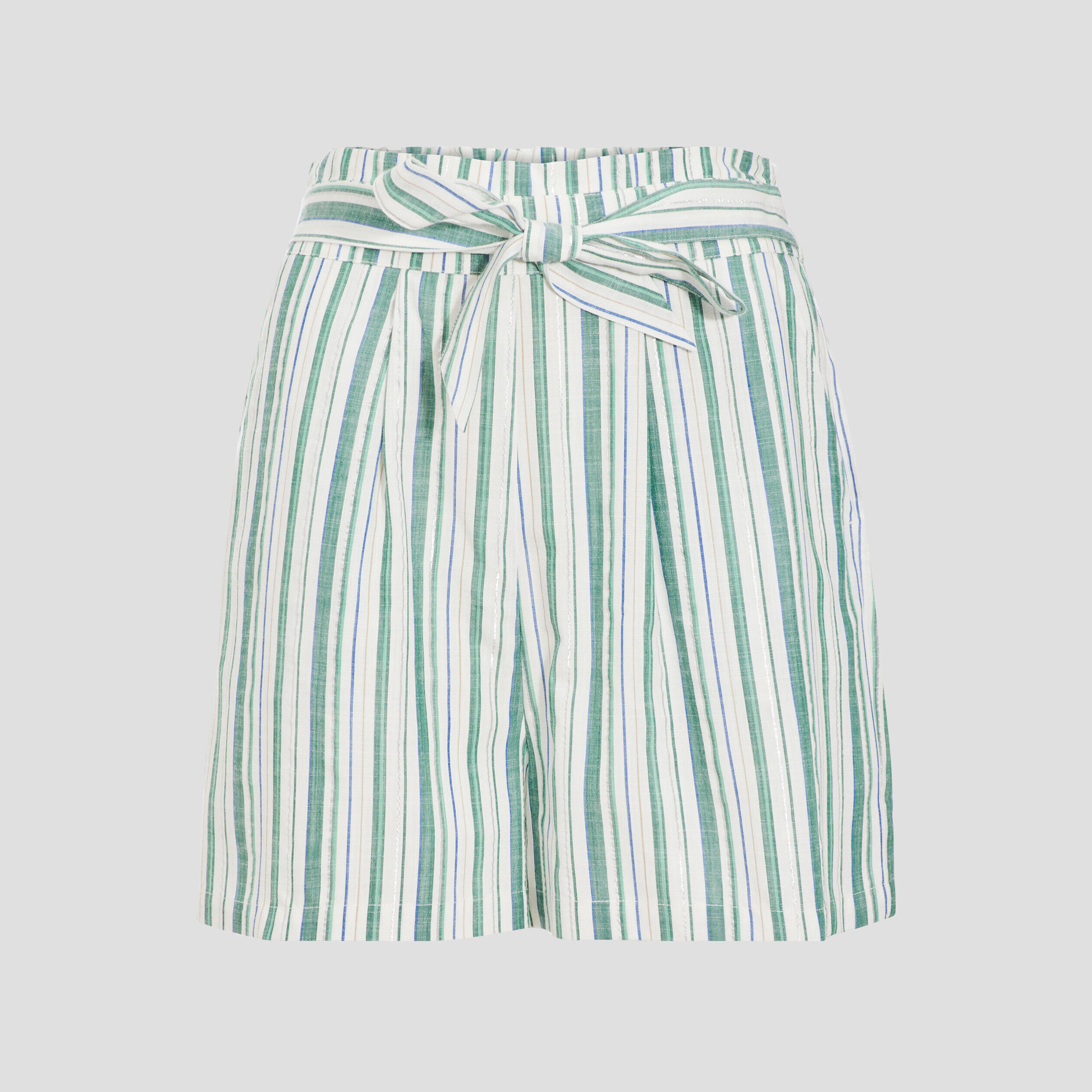 Short avec ceinture à nouer vert femme | Cache Cache