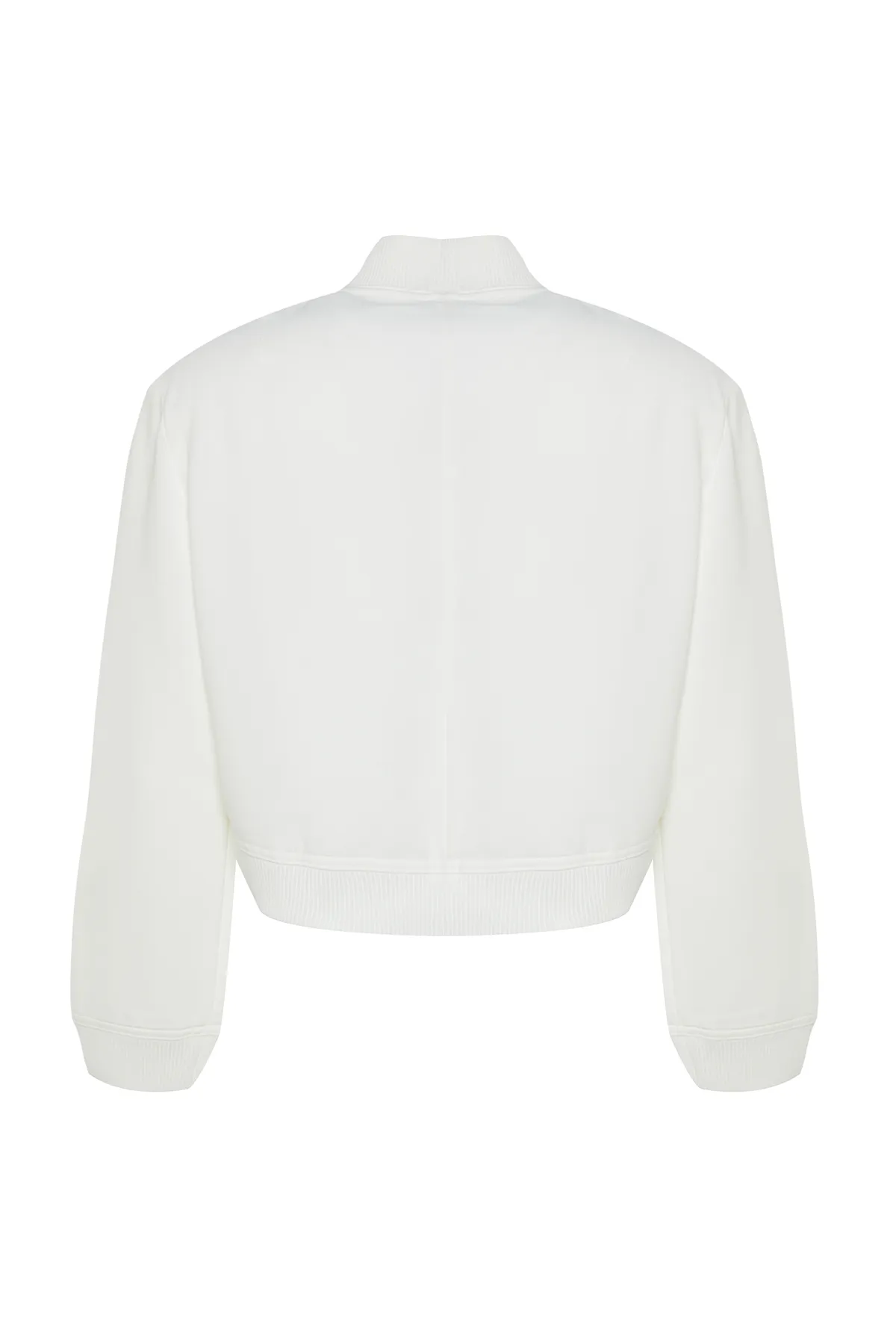 Trendyol Collection  Ecrufarbene Premium-Bomberjacke aus Webstoff TWOAW24CE00047