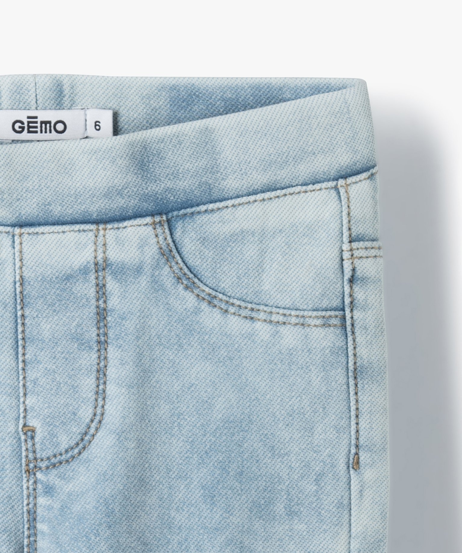 Jegging fille en maille très extensible bleach | GEMO