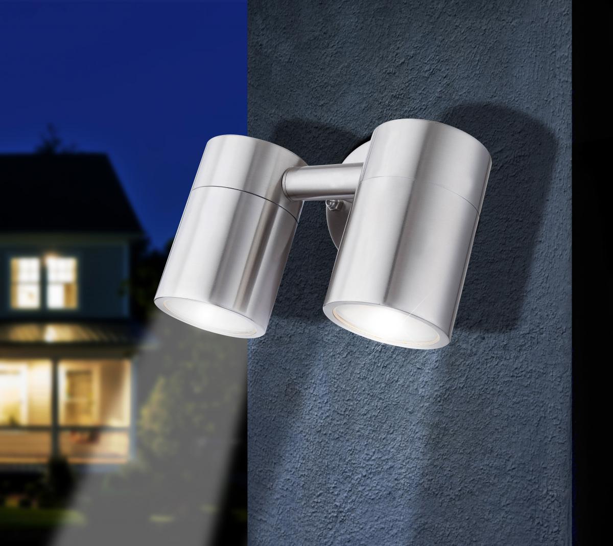 Globo Lighting - STYLE - Außenleuchte Edelstahl, 2x GU10 LED