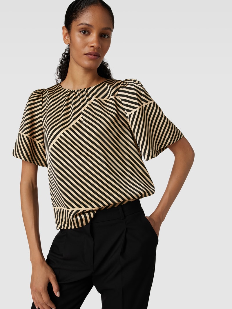 Bluse mit Allover-Muster Modell 'Florina' in schwarz