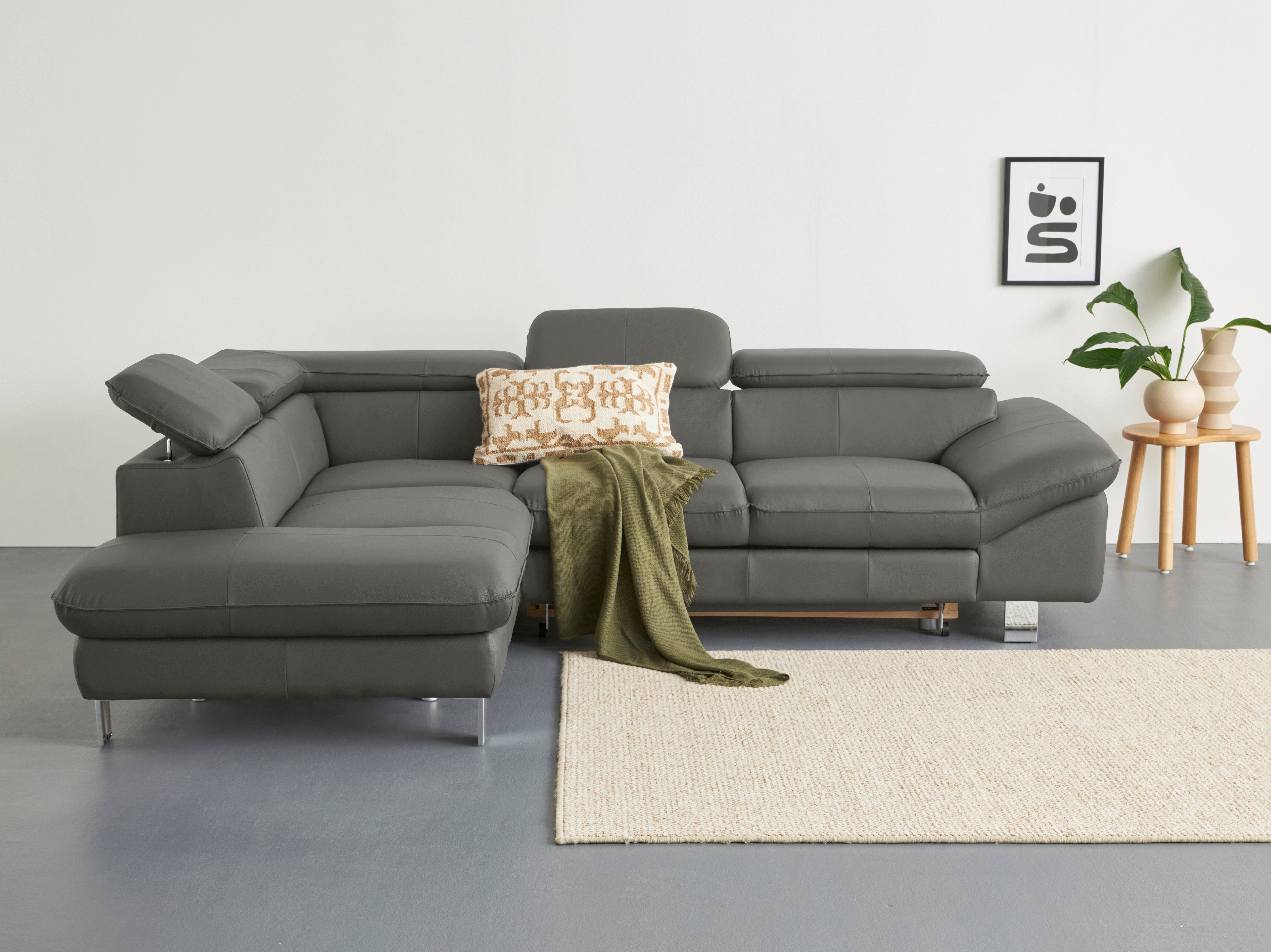 COTTA Ecksofa Driver, mit Kopfteilverstellung, wahlweise mit Bettfunktion