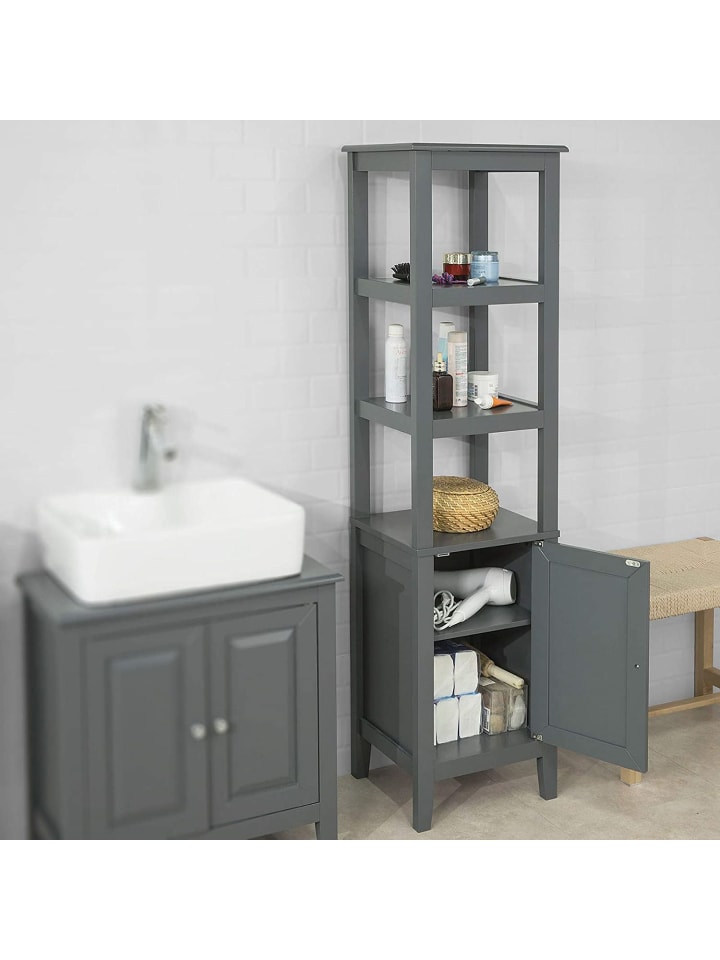 SoBuy Badezimmer-Hochschrank in Drunkelgrau - (B)40 x (H)150 x (T)33cm günstig kaufen onesize