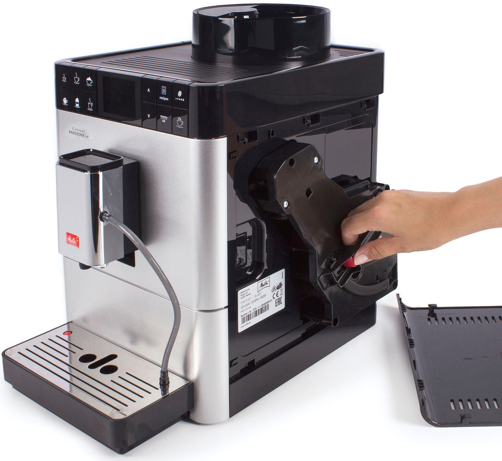 Melitta Kaffeevollautomat Passione® One Touch F53/1-101, silber, One Touch Funktion, tassengenau frisch gemahlene Bohnen
