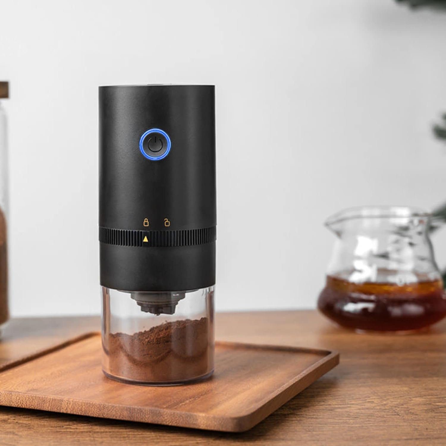 ASLENY Kaffeebereiter Kaffeemühle, kleiner tragbarer elektrischer Kaffeemühle mit USB, Geeignet für Zuhause oder unterwegs