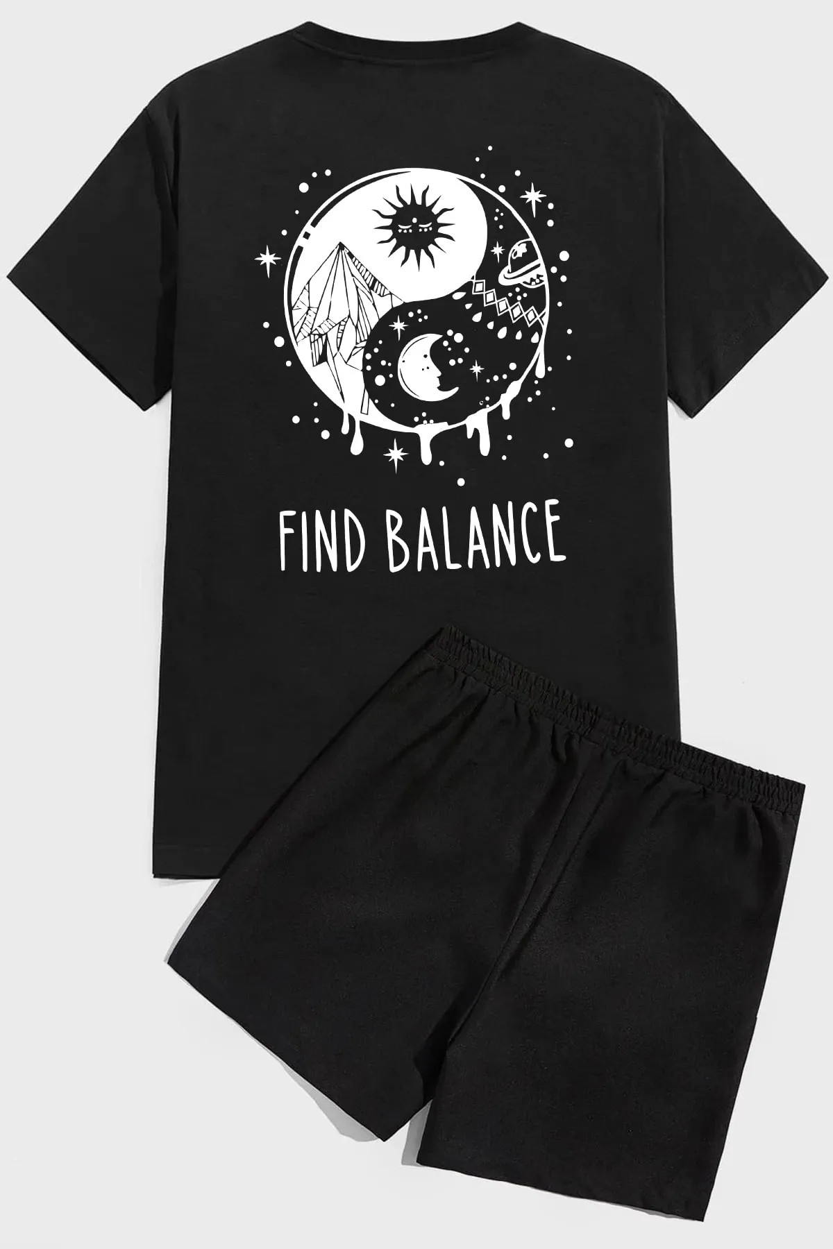 uyguntarz  Shorts-Set mit Yin- und Yang-Print