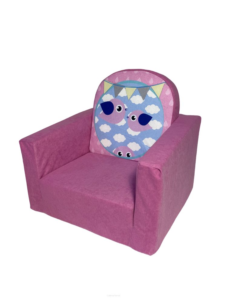 FORTISLINE Kindersessel Ausklappbarer Kindersessel - Bird Pink