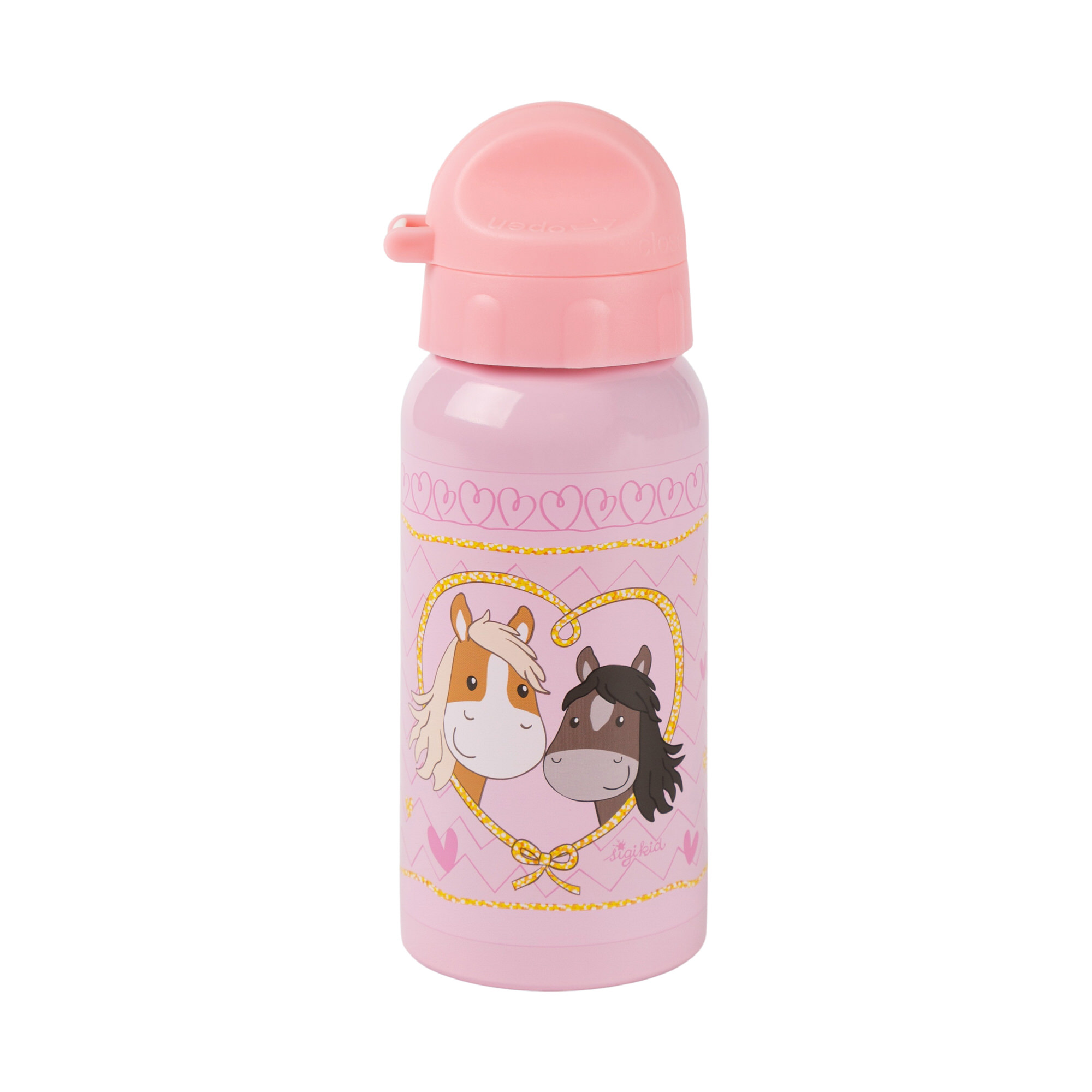 Kinder Edelstahl-Trinkflasche Pony Love