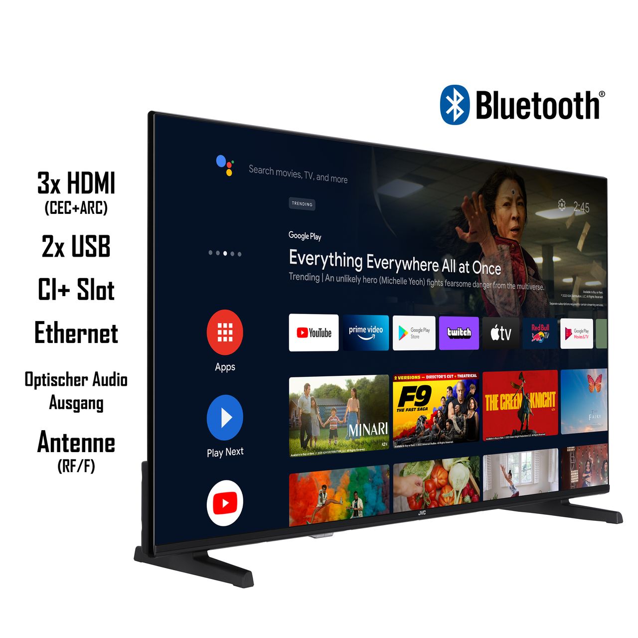 JVC LT-43VA3355 43 Zoll Fernseher / Android Smart TV (4K Ultra HD, HDR Dolby Vision, Dolby Atmos)