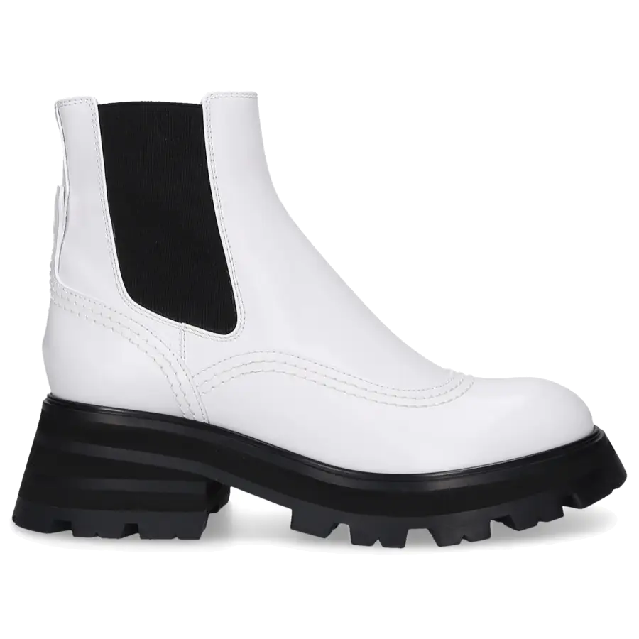 Alexander McQueen - Chelsea Boots WANDER Kalbsleder - weiß