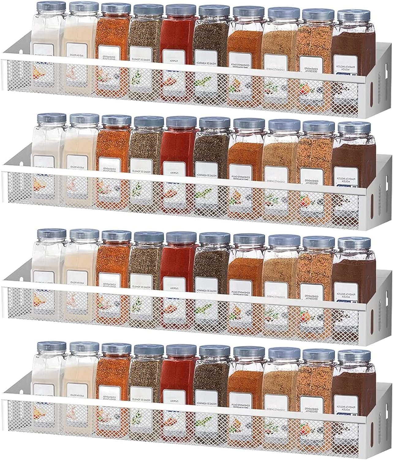 Coonoor Gewürzregal Gewürzregal-4er Set-Modern und stilvoll dank versteckter Befestigung