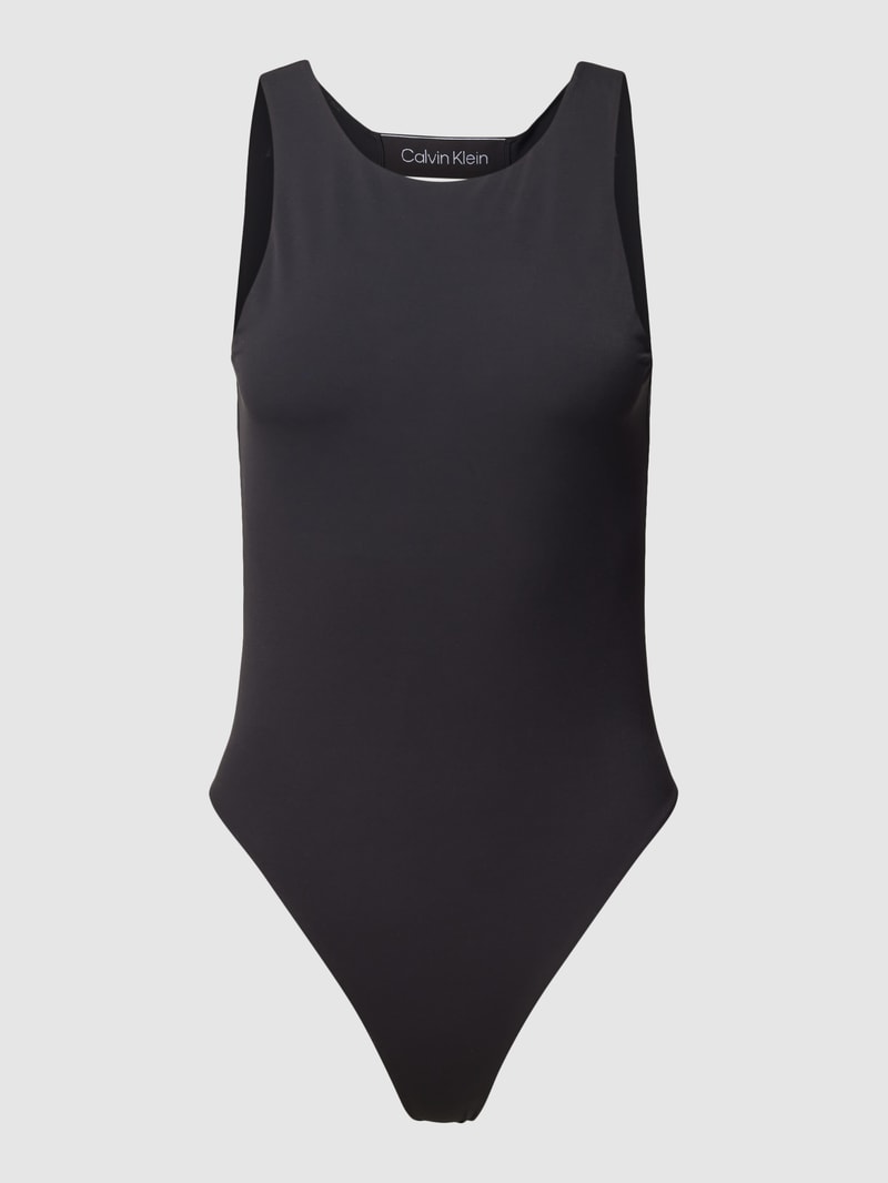Body mit Label-Detail in schwarz