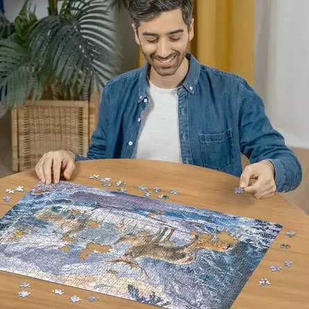 Puzzle 1000 Teile - Rehe und Hirsche im Winter