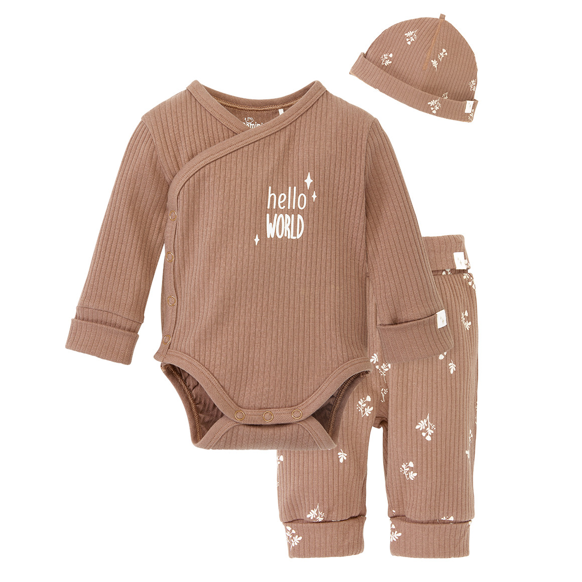 Newborn Wickelbody, Leggings und Mütze
