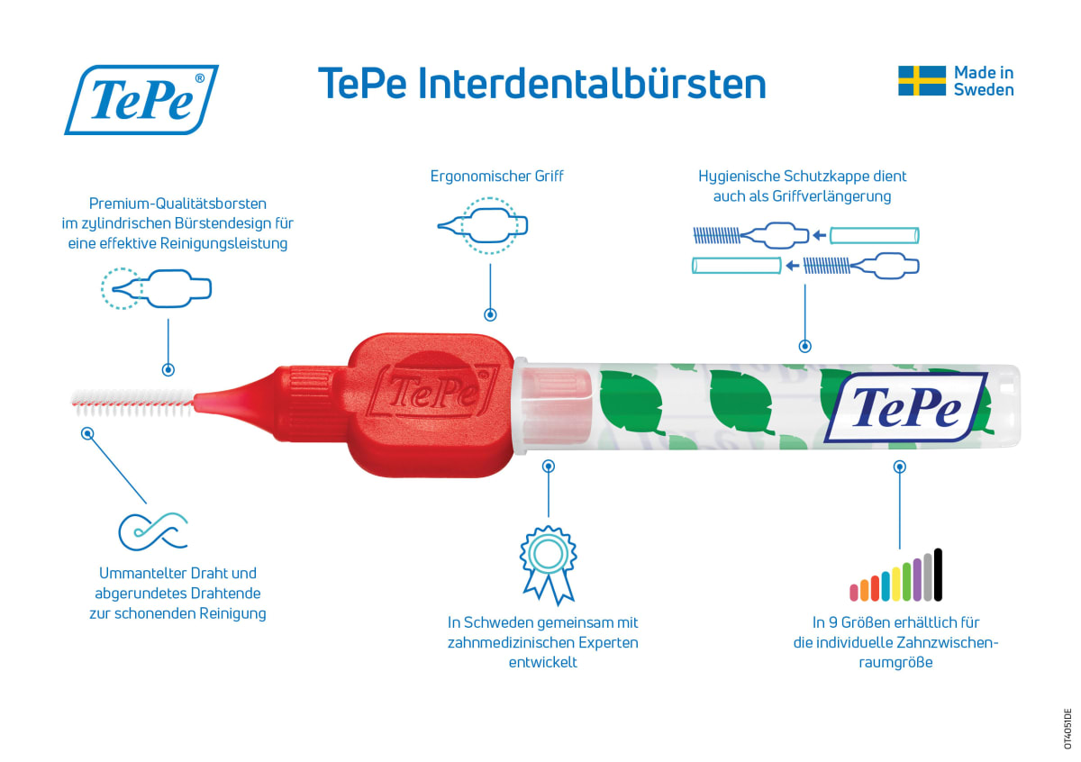 Interdentalbürsten rot 0,5 mm ISO 2, 8 St