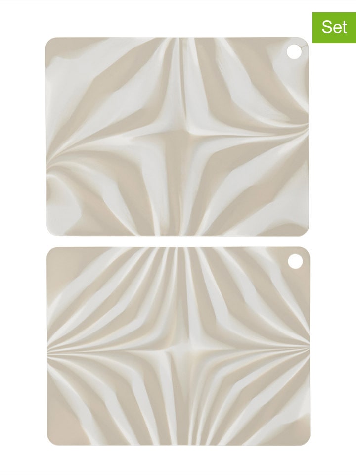 OYOY living design 2er-Set: Tischsets ''Zebura'' in Creme/ Beige - (L)34 x (B)45 cm günstig kaufen onesize