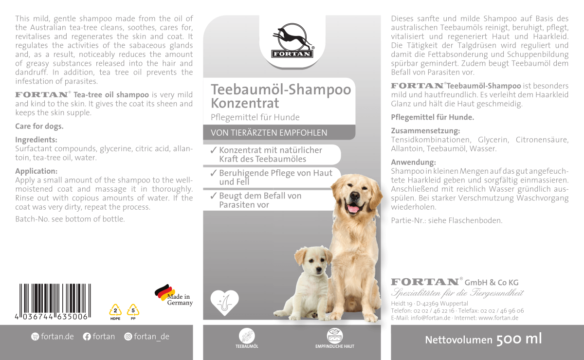 Fortan Fellpflege Fortan Teebaumöl Shampoo